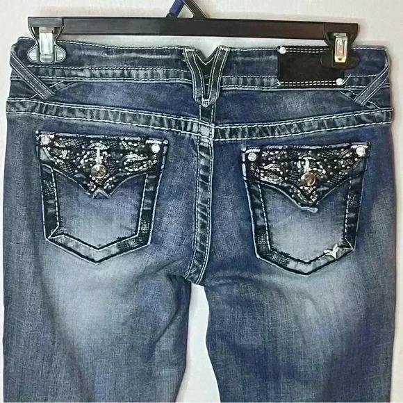 Vigoss The Dallas Slim Boot Denim Jeans Women 5/6 Medium Wash Low Rise 5 Pocket - Picture 5 of 6